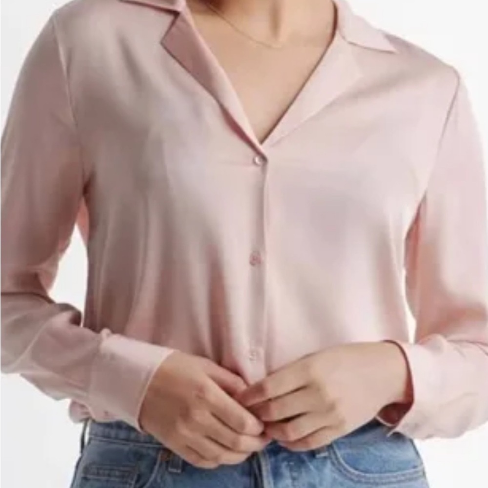 Quince washable silk notch shirt, color coastal pink, new with tag, XS size